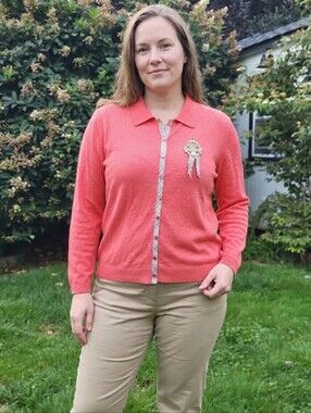 Anthropologie Tabitha Wool/Cashmere Blend Cardigan With Pin NWT Sz XL MSRP $128